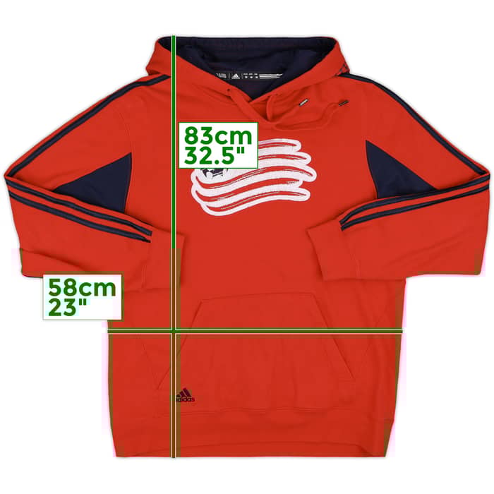 2013-14 New England Revolution adidas Hooded Sweat Top - 8/10 - (M)