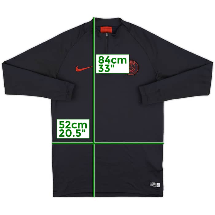 2019-20 Paris Saint-Germain Nike 1/4 Zip Drill Top - 9/10 - (M)