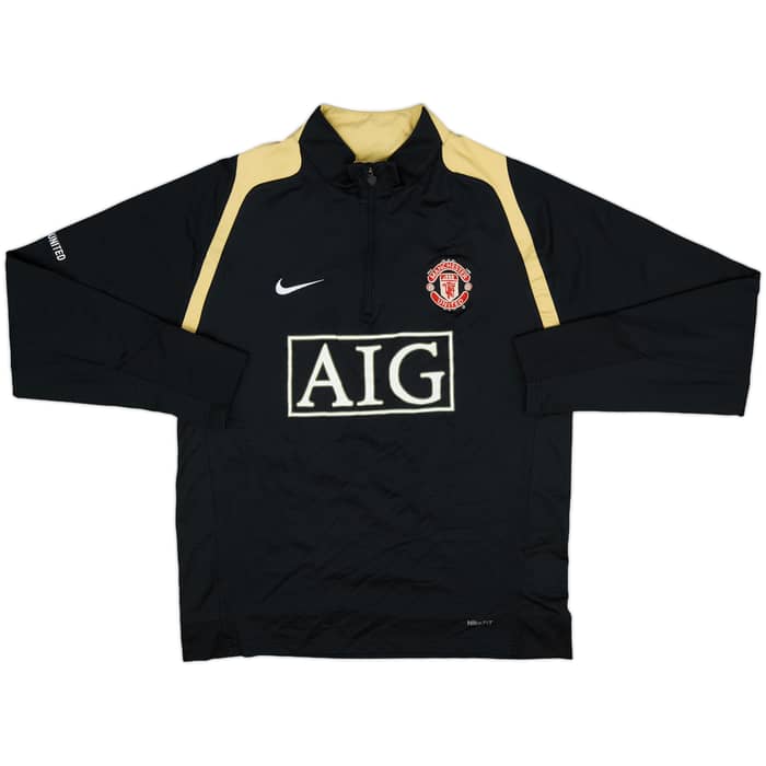 2007-08 Manchester United Nike 1/4 Zip Drill Top - 8/10 - (M)