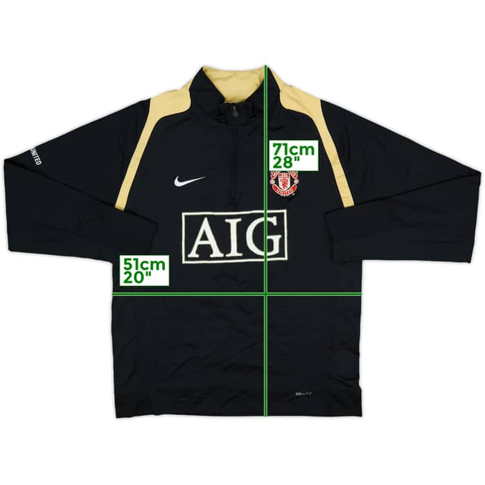 2007-08 Manchester United Nike 1/4 Zip Drill Top - 8/10 - (M)