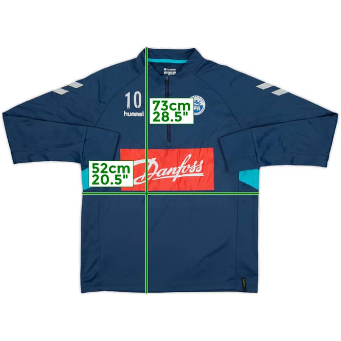 2019-20 Sonderjyske Hummel Player Issue 1/4 Zip Drill Top #10 - 5/10 - (L)