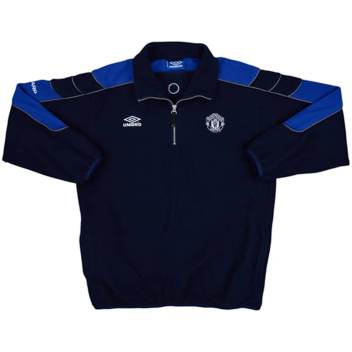 2000-02 Manchester United Umbro 1/4 Zip Fleece Top - 8/10 - (XL)