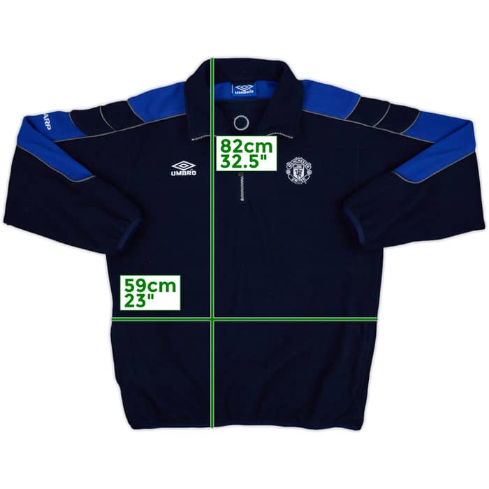 2000-02 Manchester United Umbro 1/4 Zip Fleece Top - 8/10 - (XL)