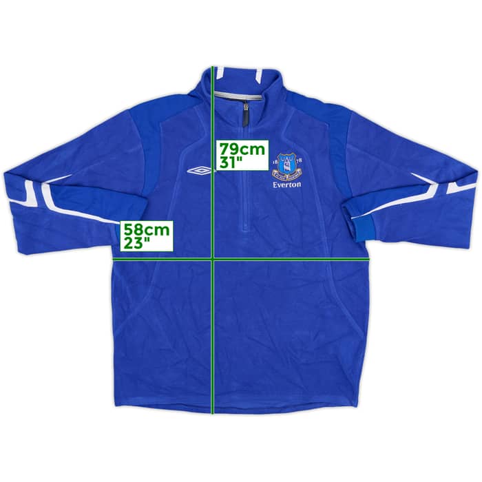 2007-08 Everton Umbro Fleece 1/4 Zip Training Top - 8/10 - (L)