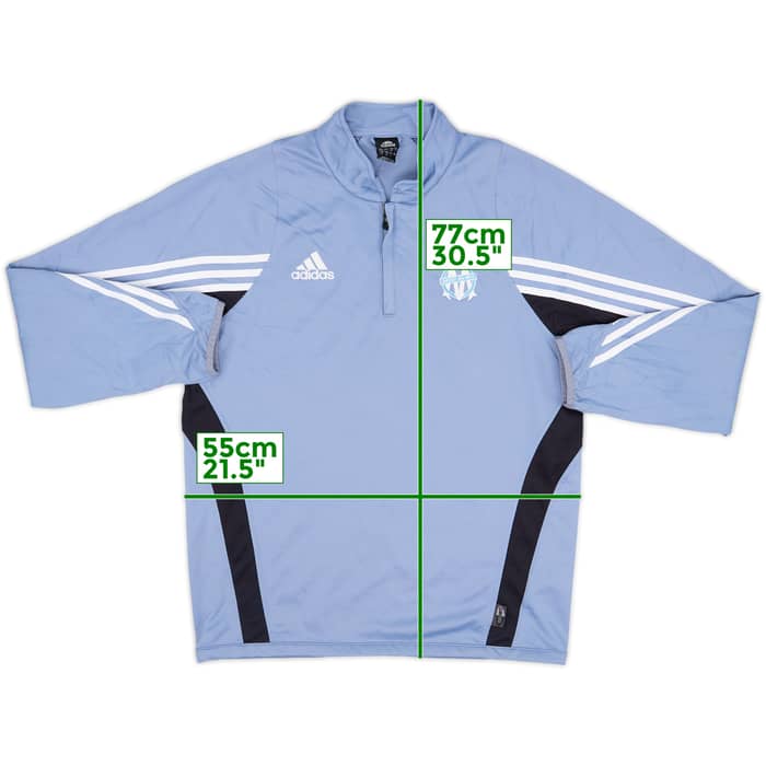 2003-04 Olympique Marseille adidas 1/4 Zip Training Top - 8/10 - (M)