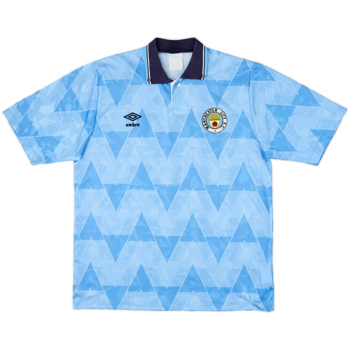 1989-91 Manchester City Local Camiseta - 8/10 - (L)
