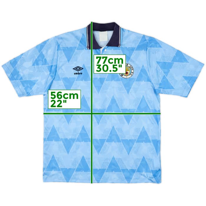 1989-91 Manchester City Local Camiseta - 8/10 - (L)