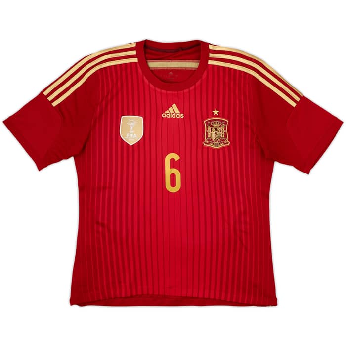 2013-15 Spain Home Shirt A.Iniesta #6 - 8/10 - (M)
