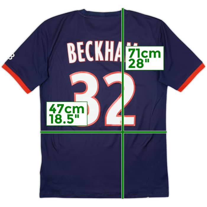 2013-14 Paris Saint-Germain Home Shirt Beckham #32 - 7/10 - (S)