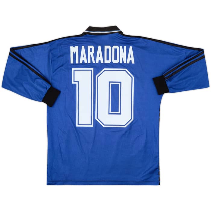 1994-97 Argentina Away L/S Shirt Maradona #10 - 8/10 - (M)