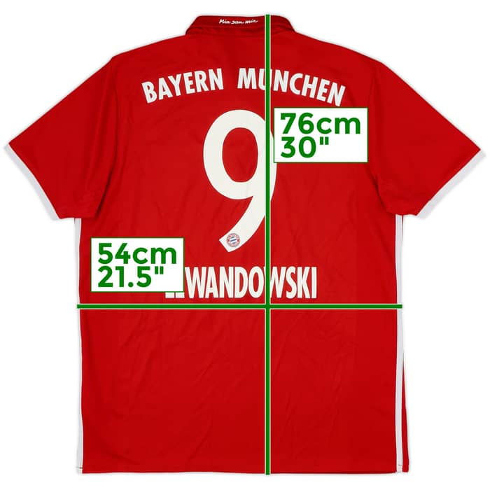 2016-17 Bayern Munich Home Shirt Lewandowski #9 - 7/10 - (L)