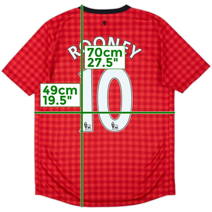 2012-13 Manchester United Home Shirt Rooney #10 - 8/10 - (15-16 Years)