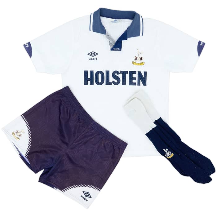 1991-93 Tottenham Home Full Kit - 5/10 - (S)