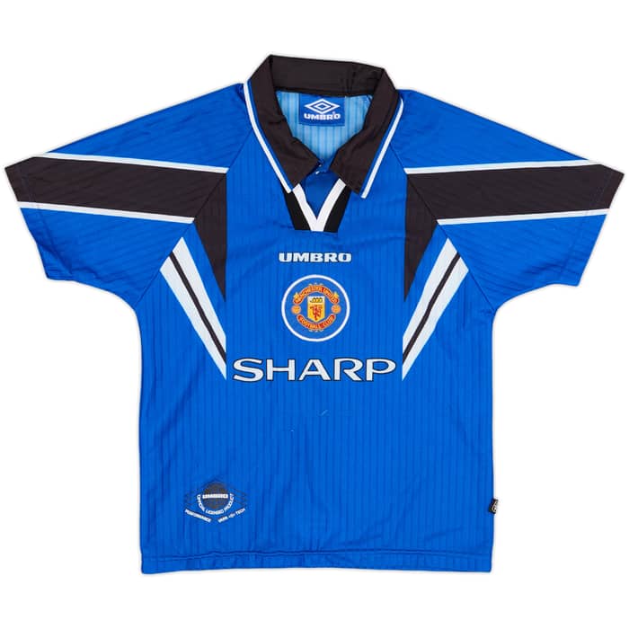 1996-98 Manchester United Third Shirt & Shorts - 8/10 - (S.Boys)