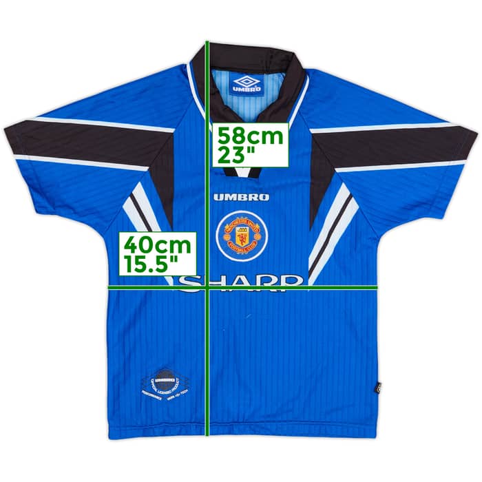 1996-98 Manchester United Third Shirt & Shorts - 8/10 - (S.Boys)