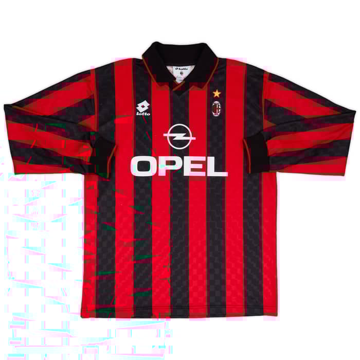 1995-96 AC Milan Match Worn Home L/S Shirt Panucci #2
