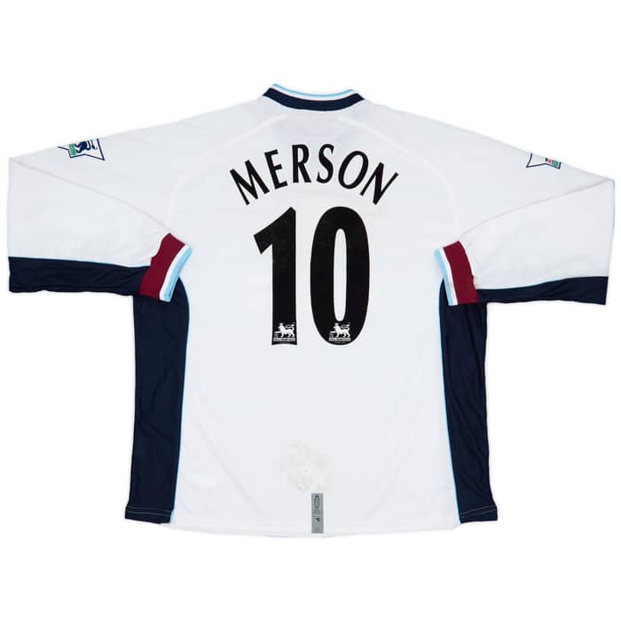 2000-01 Aston Villa Match Worn Third L/S Shirt Merson #10