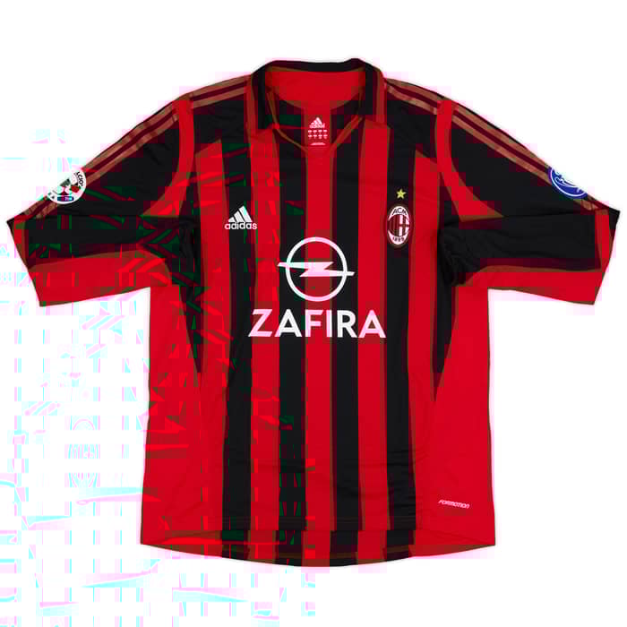 2005-06 AC Milan Match Issue Home L/S Shirt Simic #17