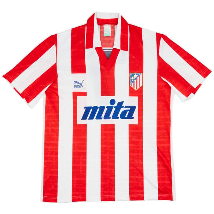 1988-89 Atletico Madrid Match Issue Home Shirt #7