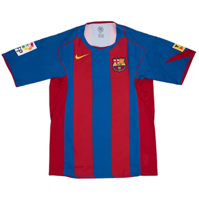 2004-05 Barcelona Match Worn Home Shirt Oleguer #23