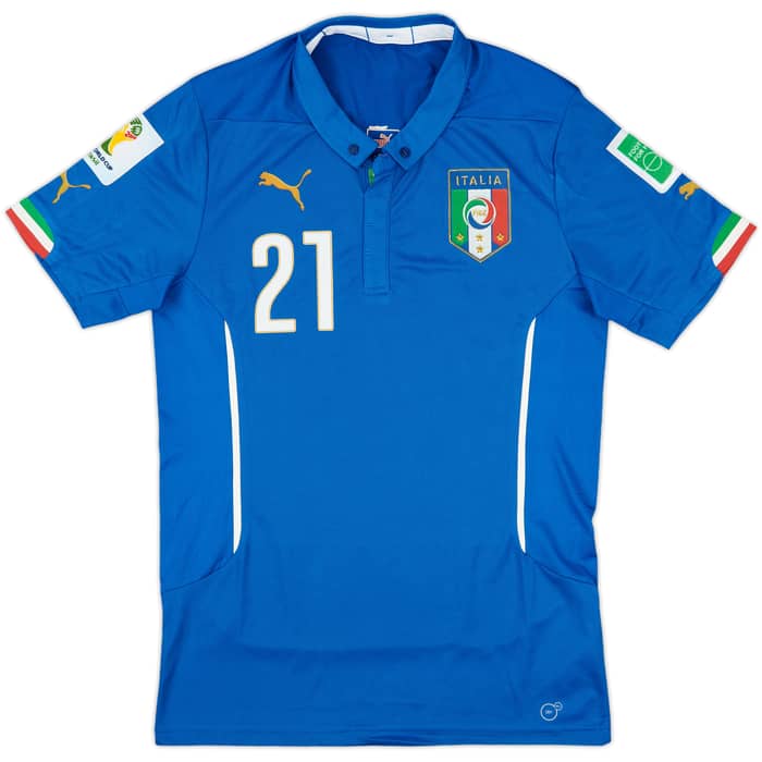 2014-15 Italy Player Issue Home Shirt Pirlo #21 - 9/10 - (M)