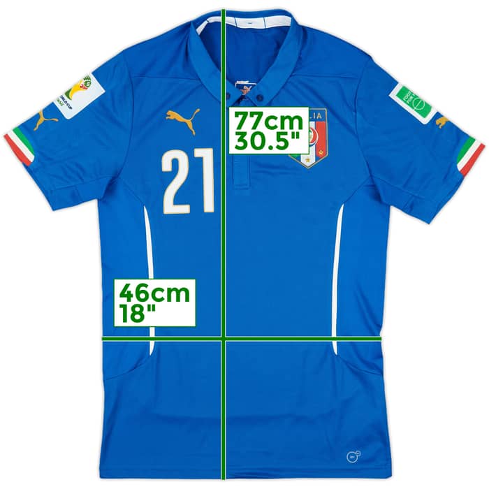 2014-15 Italy Player Issue Home Shirt Pirlo #21 - 9/10 - (M)