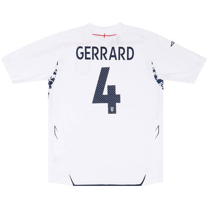 2007-09 England Home Shirt Gerrard #4 - 8/10 - (XL)