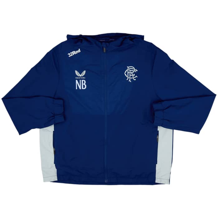2022-23 Rangers Castore Staff Issue Hooded Rain Jacket NB - 9/10 - (XXL)