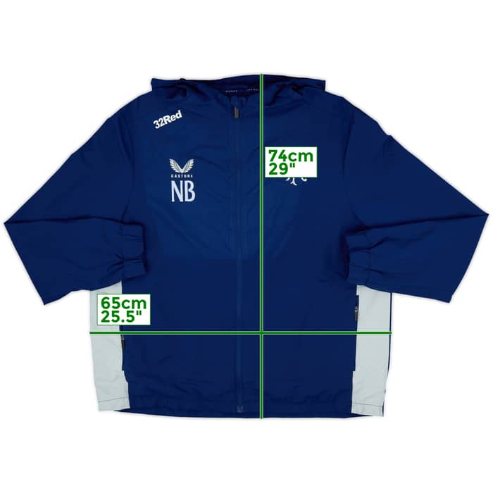 2022-23 Rangers Castore Staff Issue Hooded Rain Jacket NB - 9/10 - (XXL)