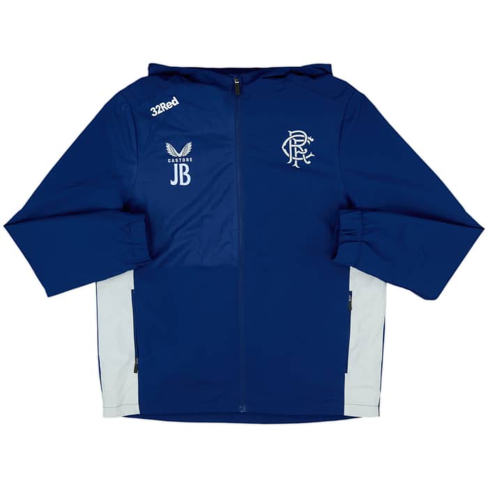 2022-23 Rangers Castore Staff Issue Hooded Rain Jacket JB - 9/10 - (L)