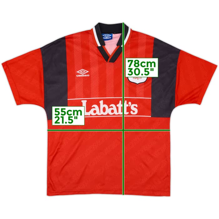 1994-96 Nottingham Forest Home Shirt Pearce #3 - 8/10 - (L)