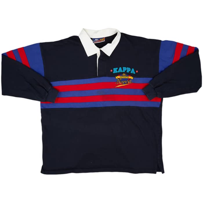 1996-97 Barcelona Kappa Rugby Polo L/S Shirt - 9/10 - (XL)