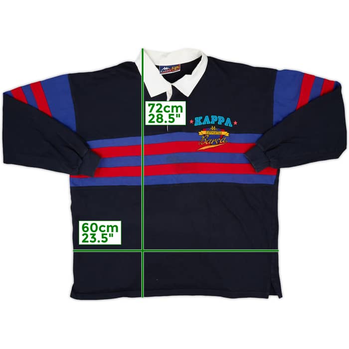1996-97 Barcelona Kappa Rugby Polo L/S Shirt - 9/10 - (XL)