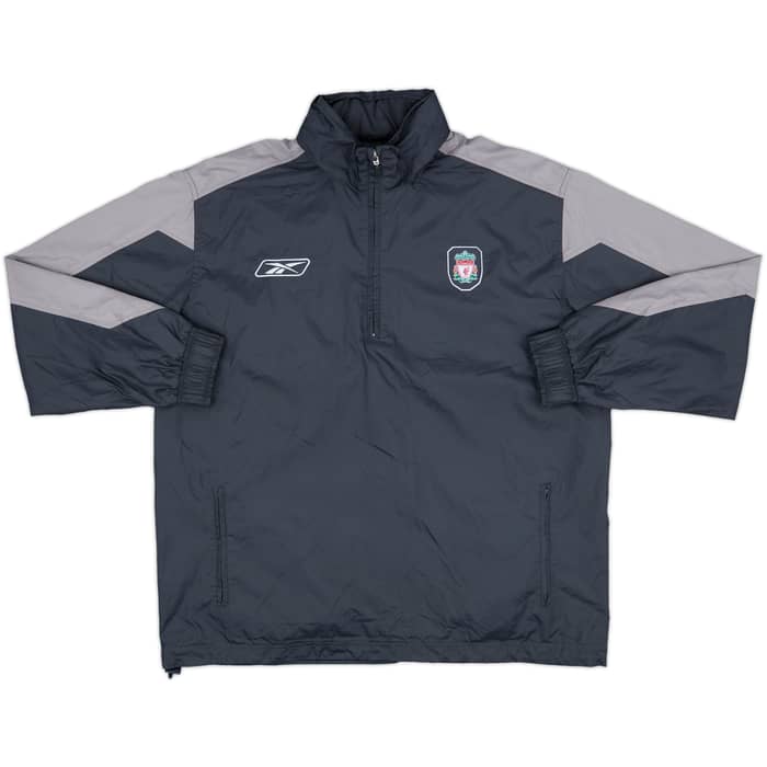 2005-06 Liverpool Reebok 1/4 Zip Hooded Rain Jacket - 10/10 - (L)