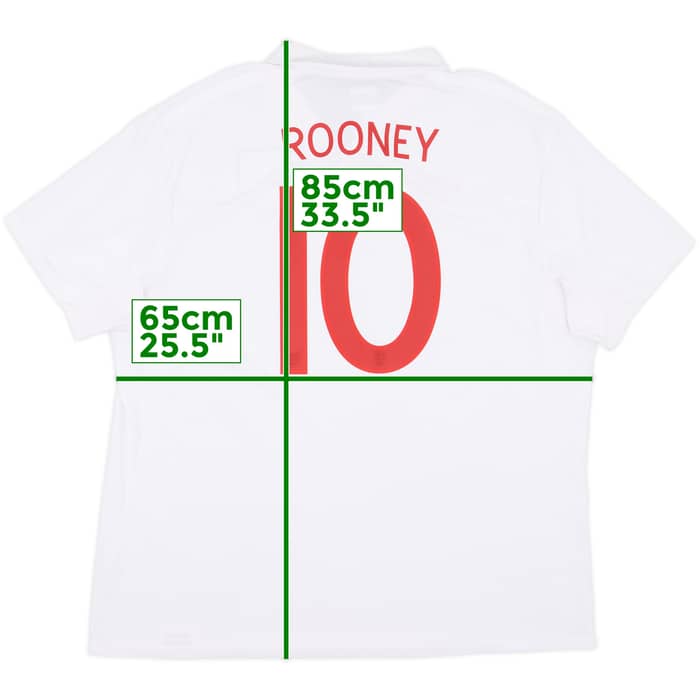 2009-10 England Home Shirt Rooney #10 - 9/10 - (3XL)