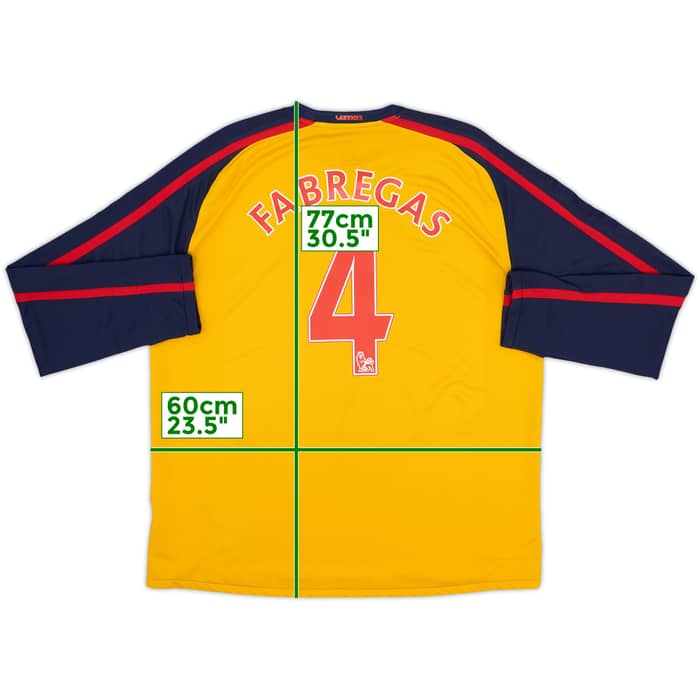 2008-09 Arsenal Away L/S Shirt Fabregas #4 - 6/10 - (XL)