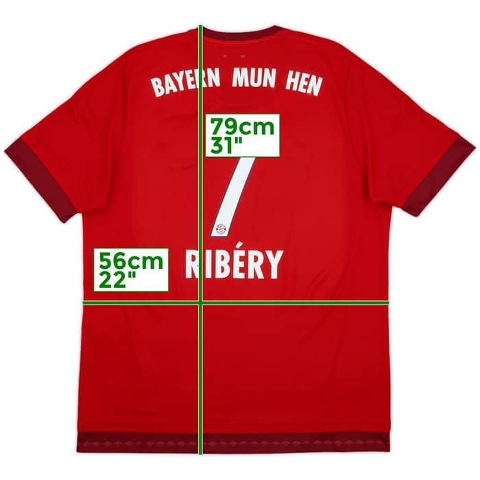 2015-16 Bayern Munich Home Shirt Ribery #7 - 4/10 - (XL)