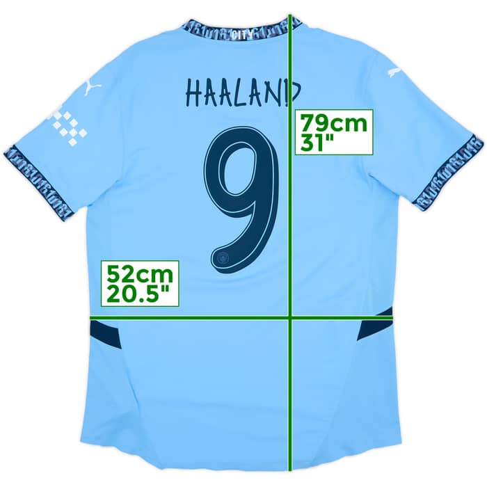 2024-25 Manchester City Authentic Home Shirt Haaland #9 - 9/10 - (XL)