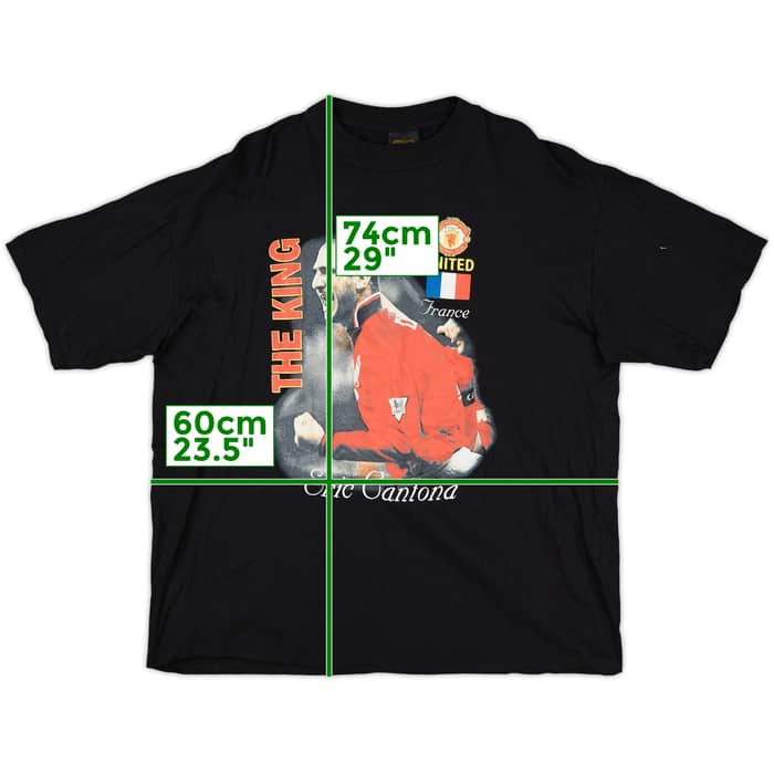 1996-97 Manchester United 'Eric Cantona' Graphic Tee - 9/10 - (L)