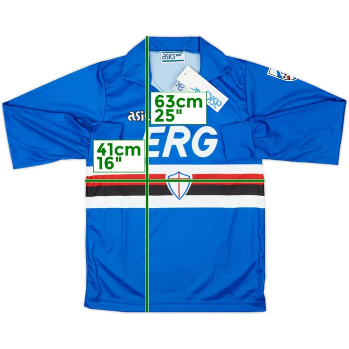 1990-92 Sampdoria Home L/S Shirt (M.Boys)
