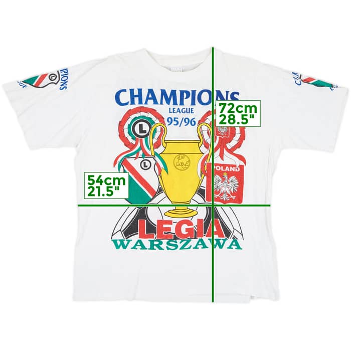 1995-96 Legia Warsaw Graphic Tee - 9/10 - (XXL)