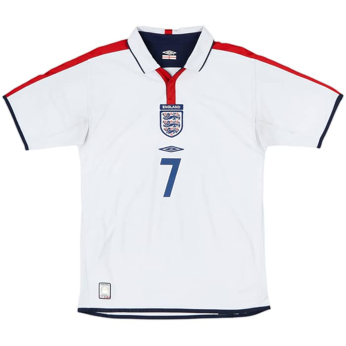2003-05 England Home Shirt Beckham #7 - 5/10 - (S)
