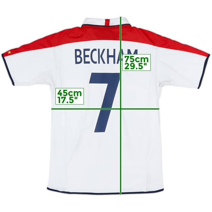 2003-05 England Home Shirt Beckham #7 - 5/10 - (S)
