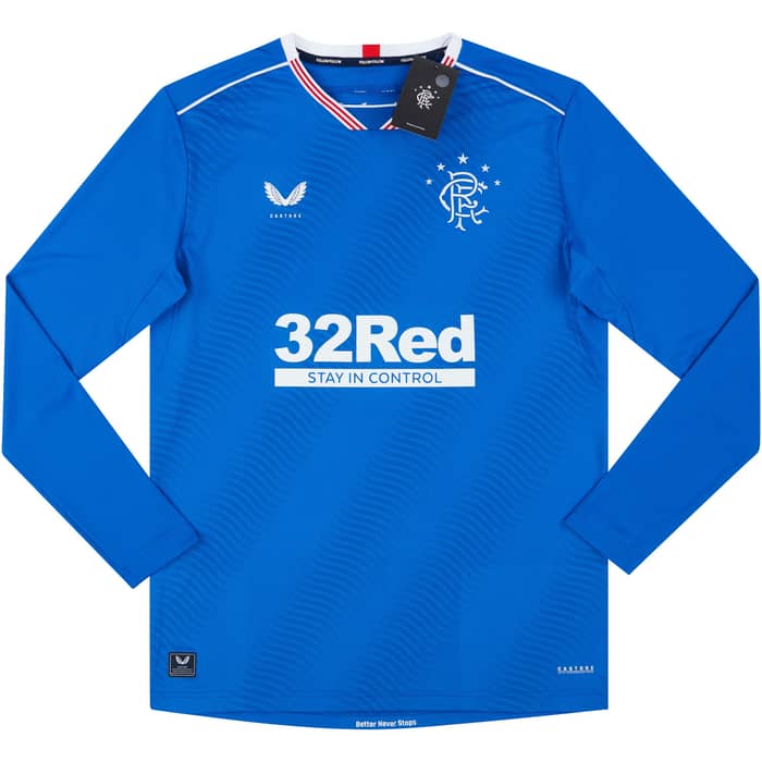 2020-21 Rangers Player Issue Pro Home L/S Shirt