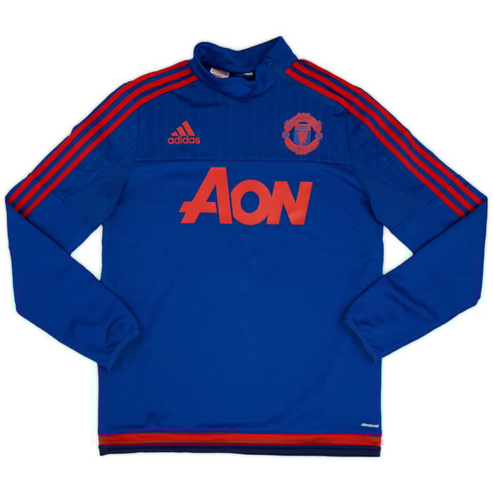 2015-16 Manchester United adidas 1/4 Zip Drill Top - 9/10 - (XL.Boys)