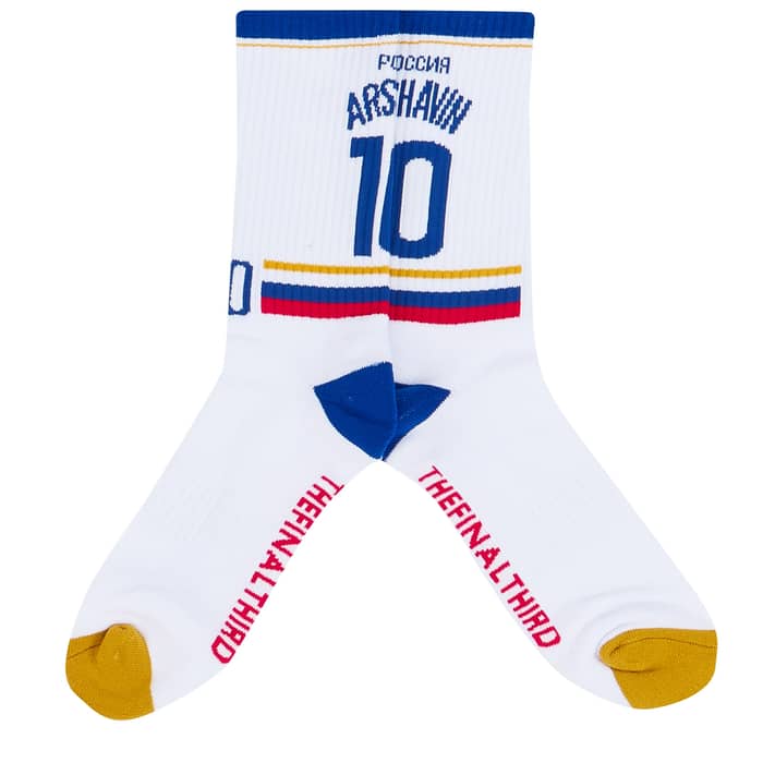 2008 Russia Home Arshavin #10 Crew Socks