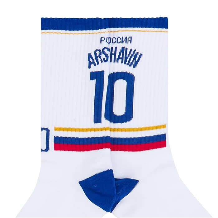2008 Russia Home Arshavin #10 Crew Socks