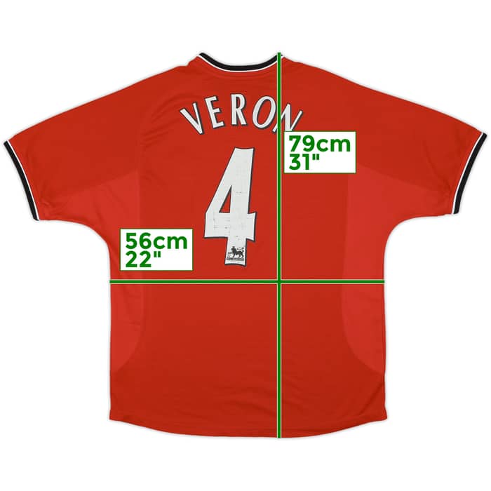2000-02 Manchester United Home Shirt Veron #4 - 4/10 - (M)