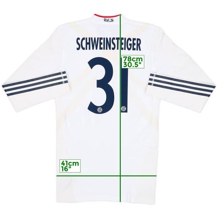2010-11 Bayern Munich Player Issue Techfit Away L/S Shirt Schweinsteiger #31 - 9/10 - (M)