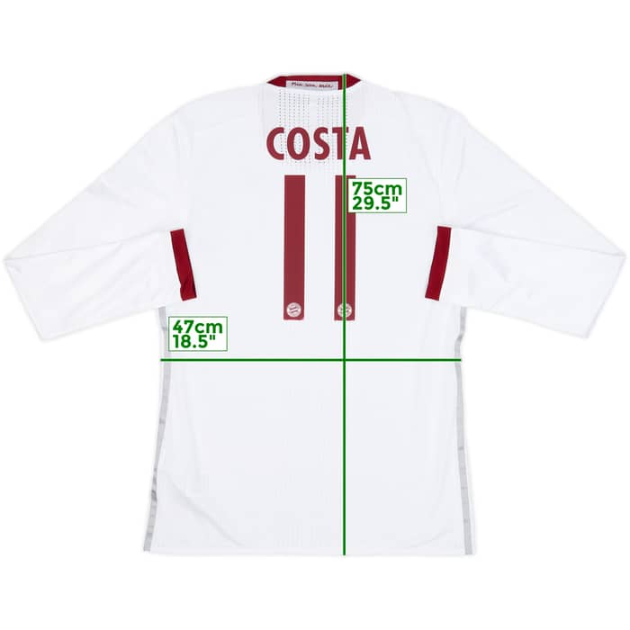 2016-17 Bayern Munich Player Issue Third L/S Shirt Costa #11 - 6/10 - (M/L)